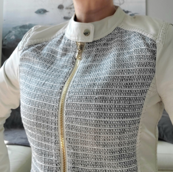 Point Zero white faux-leather jacket w/ wool - Picture 11 of 16